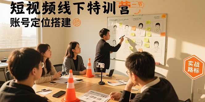 短视频线下特训营：账号定位搭建/口播号拍摄剪辑/直播间流量入口/变现实战-钱途社
