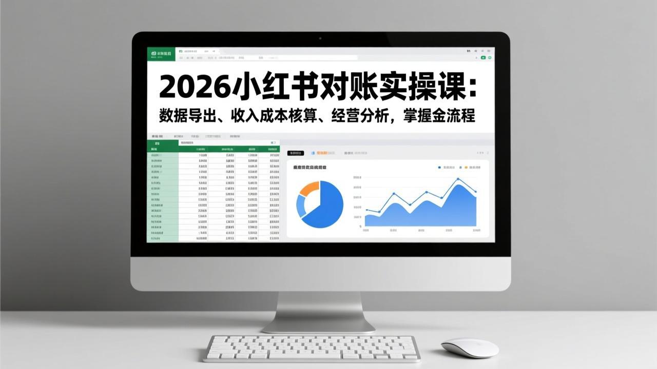 2026小红书对账实操课：数据导出、收入成本核算、经营分析，掌握全流程-钱途社