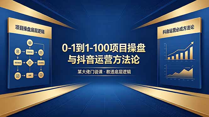 0-1到1-100怎么建？某大佬门徒课教透项目操盘底层逻辑+抖音运营必成方法论-钱途社