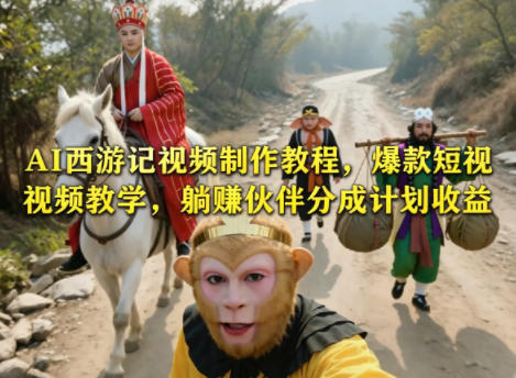 AI西游记视频制作教程，爆款短视频教学，躺賺伙伴分成计划收益-钱途社