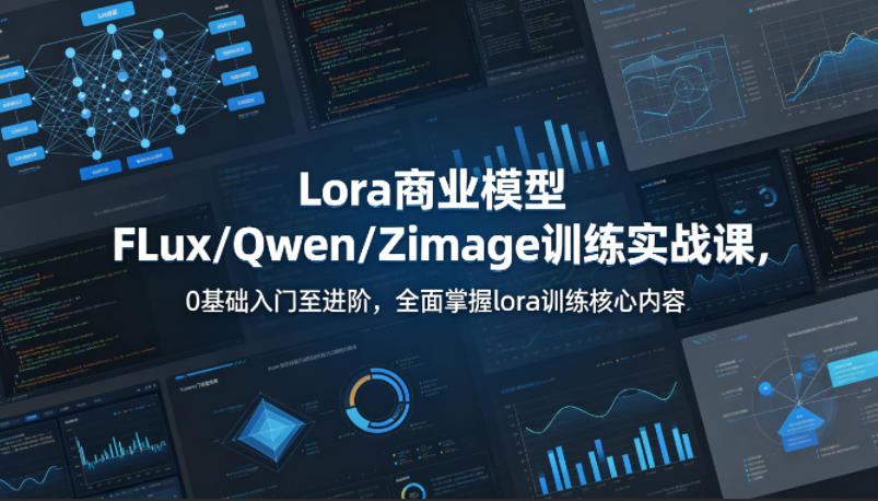 系统性学习Lora商业模型FLux／Qwen／Zimage训练实战课，0基础入门至进阶，全面掌握lora训练核心内容-钱途社