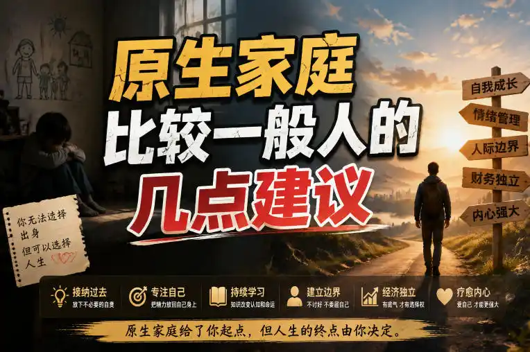 付费文章：给原生家庭比较一般人的几点建议-钱途社