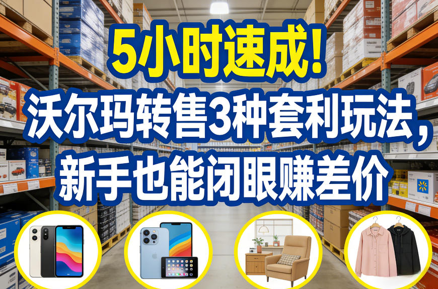 5小时速成！沃尔玛转售3种套利玩法，新手也能闭眼賺差价-钱途社