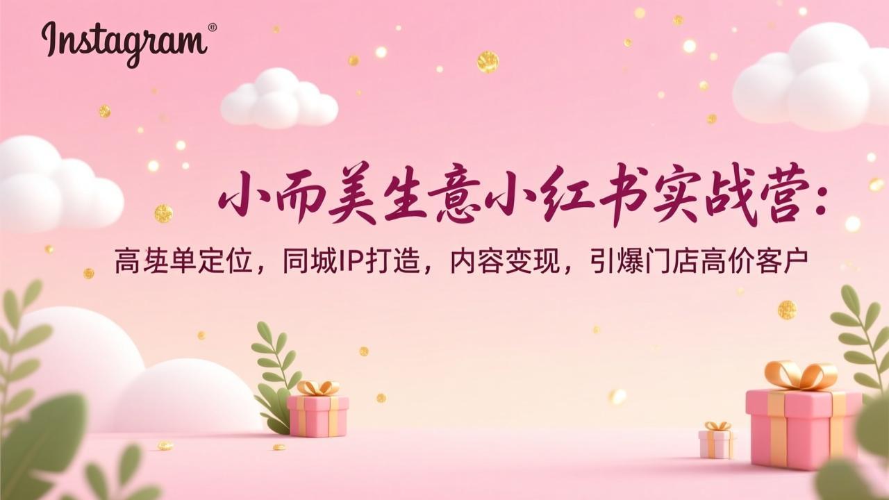 小而美生意小红书实战营：高客单定位，同城IP打造，内容变现，引爆门店高价客户-钱途社