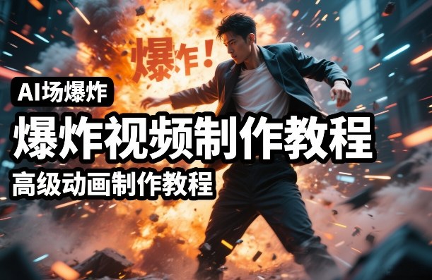 AI场景爆炸视频制作教程，利用人物实拍视频制作出高级的动画特效-钱途社