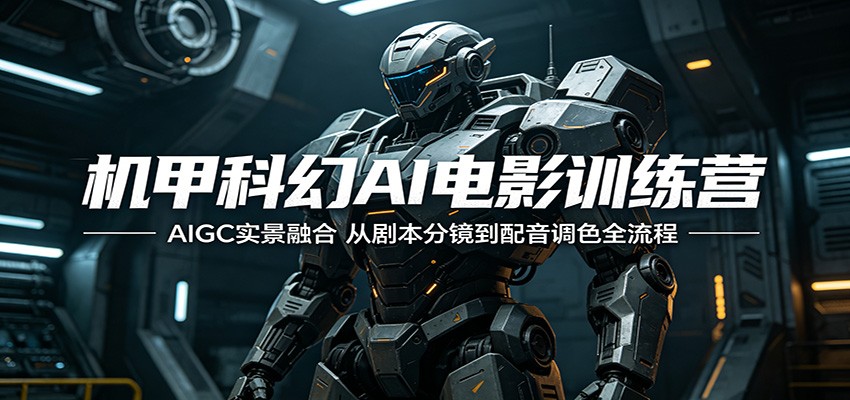 机甲科幻AI电影训练营：AIGC实景融合，从剧本分镜到配音调色全流程-钱途社