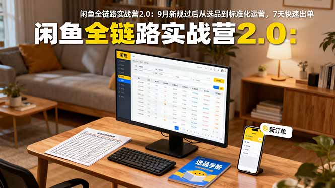 闲鱼全链路实战营2.0：9月新规过后从选品到标准化运营，7天快速出单-钱途社
