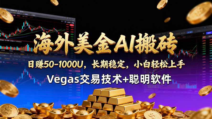 （18276期）海外美金AI搬砖技术Vegas交易技术+聪明软件【训练营第七期】，日赚50-100U-钱途社