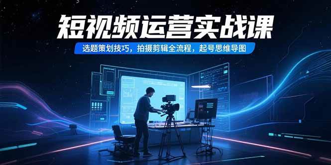 （15375期）短视频运营实战课，选题策划技巧，拍摄剪辑全流程，起号思维导图-钱途社