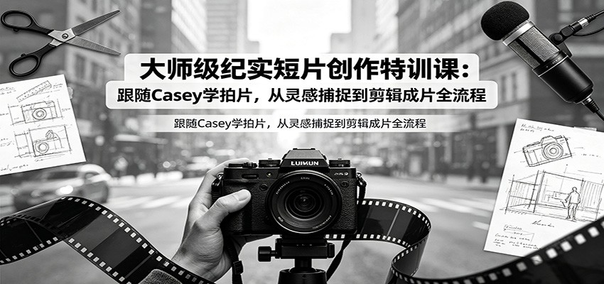 大师级纪实短片创作特训课：跟随Casey学拍片，从灵感捕捉到剪辑成片全流程-钱途社