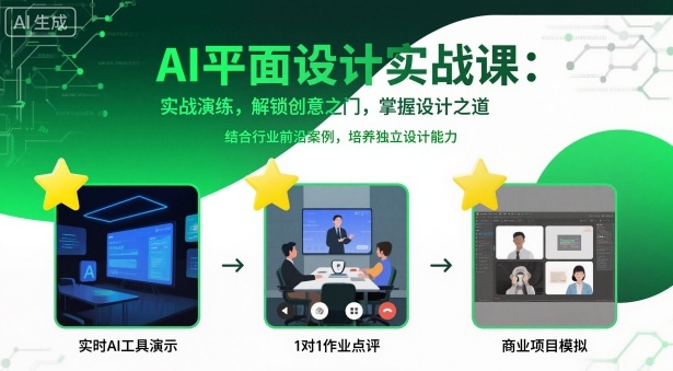 AI平面设计实战课，实战演练，解锁创意之门，掌握设计之道-钱途社