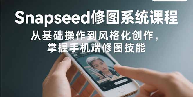 Snapseed修图系统课程：从基础操作到风格化创作，掌握手机端修图技能-钱途社