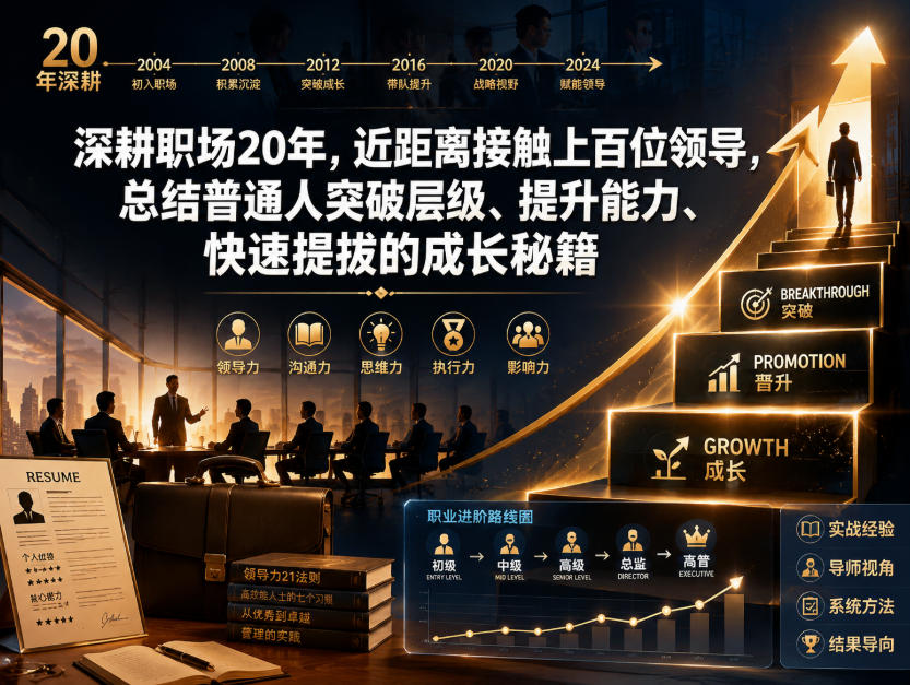 付费文章：深耕职场20年，近距离接触上百位领导，总结普通人突破层级、提升能力、快速提拔的成长秘籍(全网独家干货)-钱途社