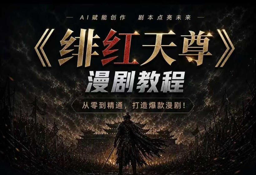 绯红天尊AI漫剧系统教程｜从零入门到精通，工具运用+剧本创作+爆款逻辑+提示词素材+镜头剪辑，全套爆款漫剧落地实战课-钱途社
