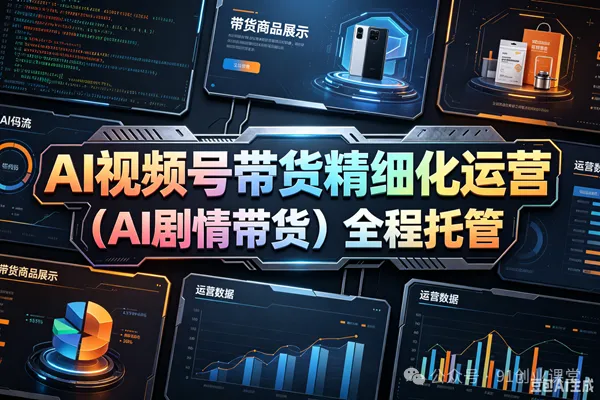 （AI剧情带货）视频号精细化代运营，历时两个月研究测试的新玩法，社裙免费参加-钱途社