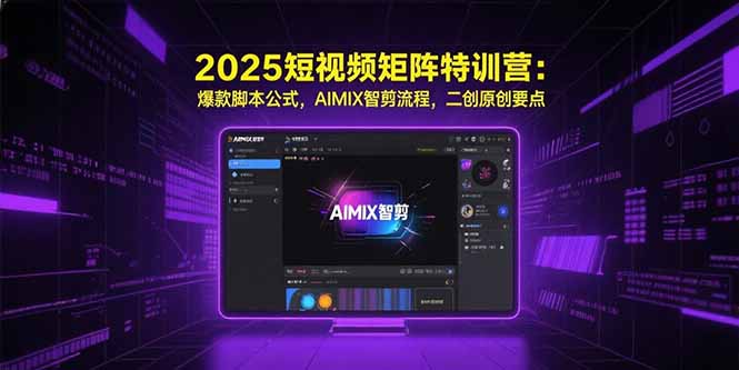 2025短视频矩阵特训营:爆款脚本公式,AIMIX智剪流程,二创原创要点-钱途社
