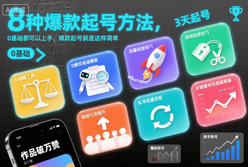 8种爆款起号方法，0基础都可以上手，爆款起号就是这样简单-钱途社