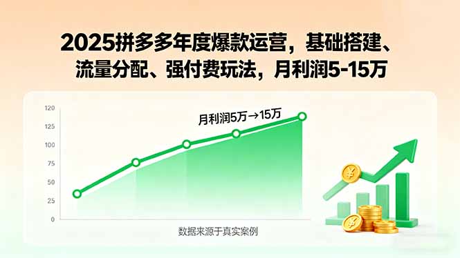 2025拼多多年度爆款运营，基础搭建、流量分配、强付费玩法，月利润5-15万-钱途社