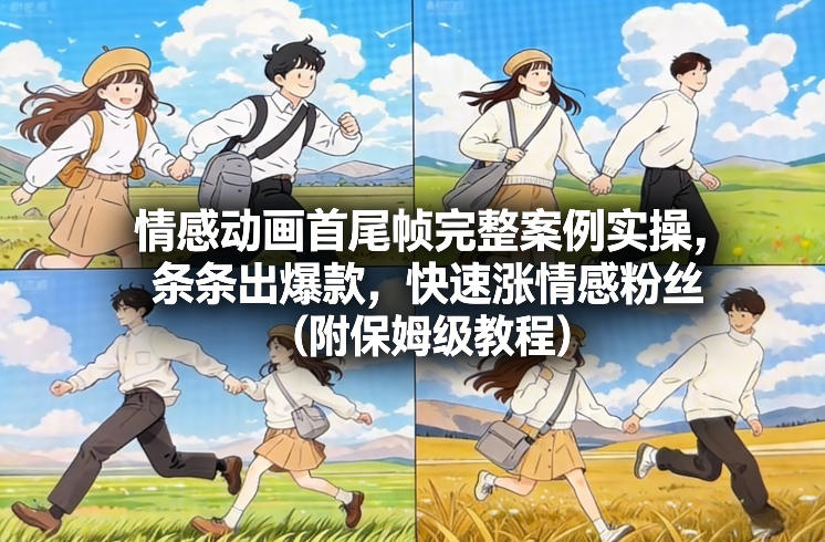 情感动画首尾帧完整案例实操，条条出爆款，快速涨情感粉丝(附保姆级教程)-钱途社