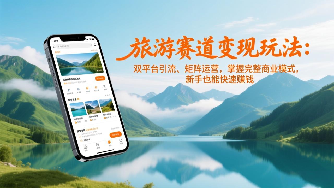 旅游赛道变现玩法：双平台引流、矩阵运营，掌握完整商业模式，新手也能快速赚钱-钱途社