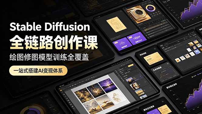 （19154期）Stable Diffusion全链路创作课，绘图修图模型训练全覆盖，一站式搭建AI变现体系-钱途社