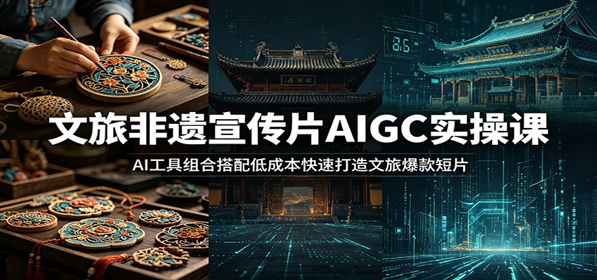 文旅非遗宣传片AIGC实操课：AI工具组合搭配低成本快速打造文旅爆款短片-钱途社