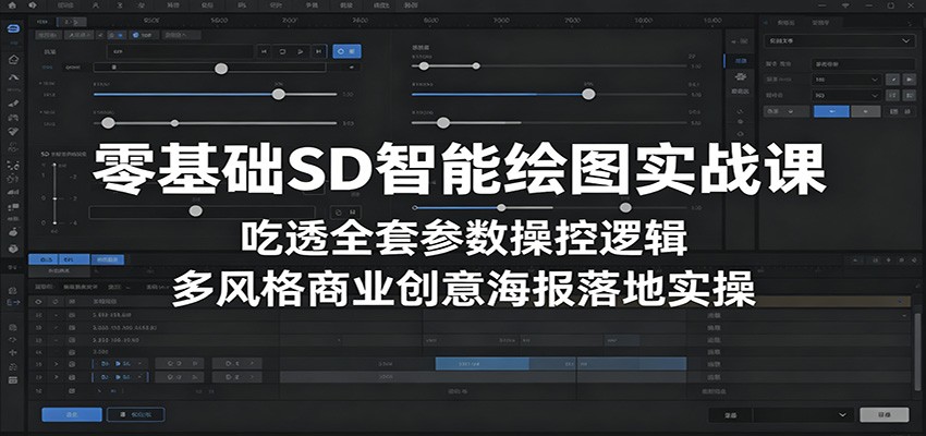 零基础SD智能绘图实战课:吃透全套参数操控逻辑,多风格商业创意海报落地实操-钱途社