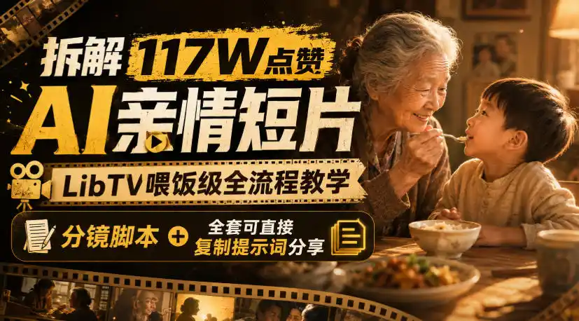 拆解117W点赞AI亲情短片，LibTV喂饭级全流程教学，分镜脚本+全套可直接复制提示词分享-钱途社