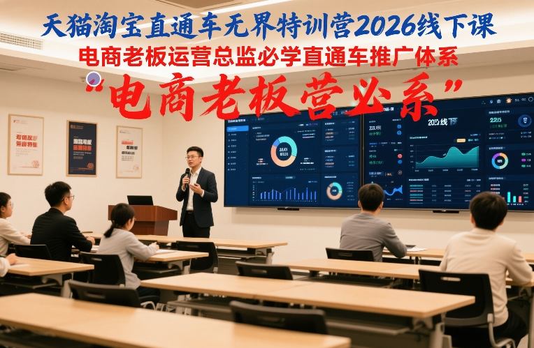 天猫淘宝直通车无界特训营2026线下课，电商老板运营总监必学直通车推广体系-钱途社