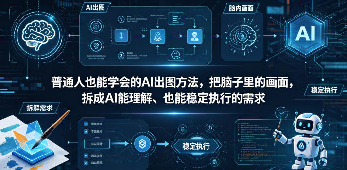 普通⼈也能学会的AI出图⽅法，把脑子里的画面，拆成AI能理解、也能稳定执行的需求【文档】-钱途社
