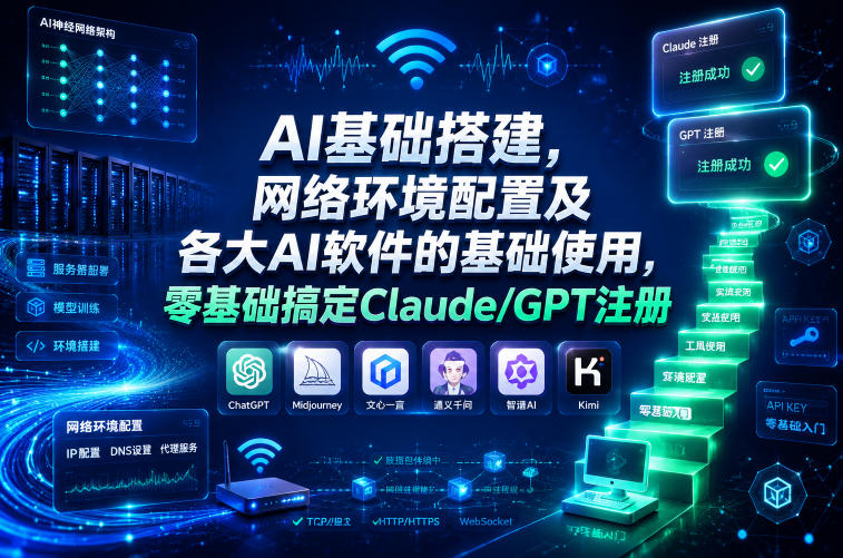 AI基础搭建，网络环境配置及各大AI软件的基础使用，零基础搞定Claude/GPT注册-钱途社