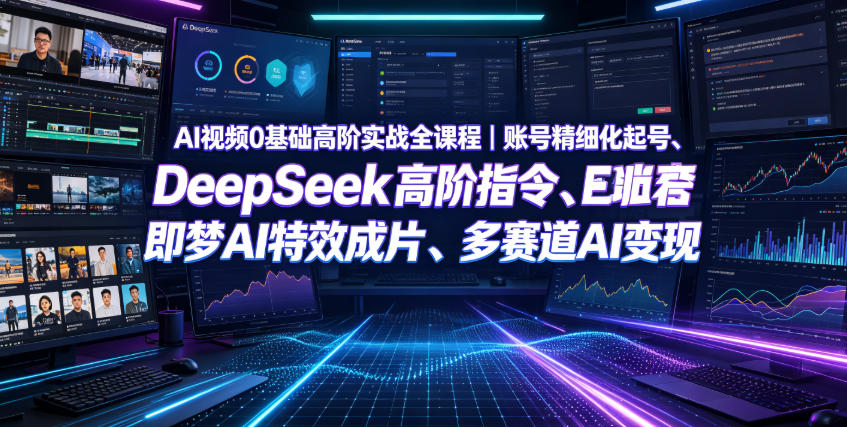 AI视频0基础高阶实战全课程｜账号精细化起号、DeepSeek高阶指令、即梦AI特效成片、多赛道AI短视频量产变现-钱途社