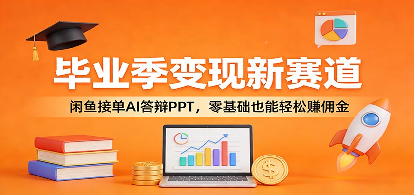 毕业季变现新赛道：闲鱼接单AI答辩PPT，零基础也能轻松赚佣金-钱途社