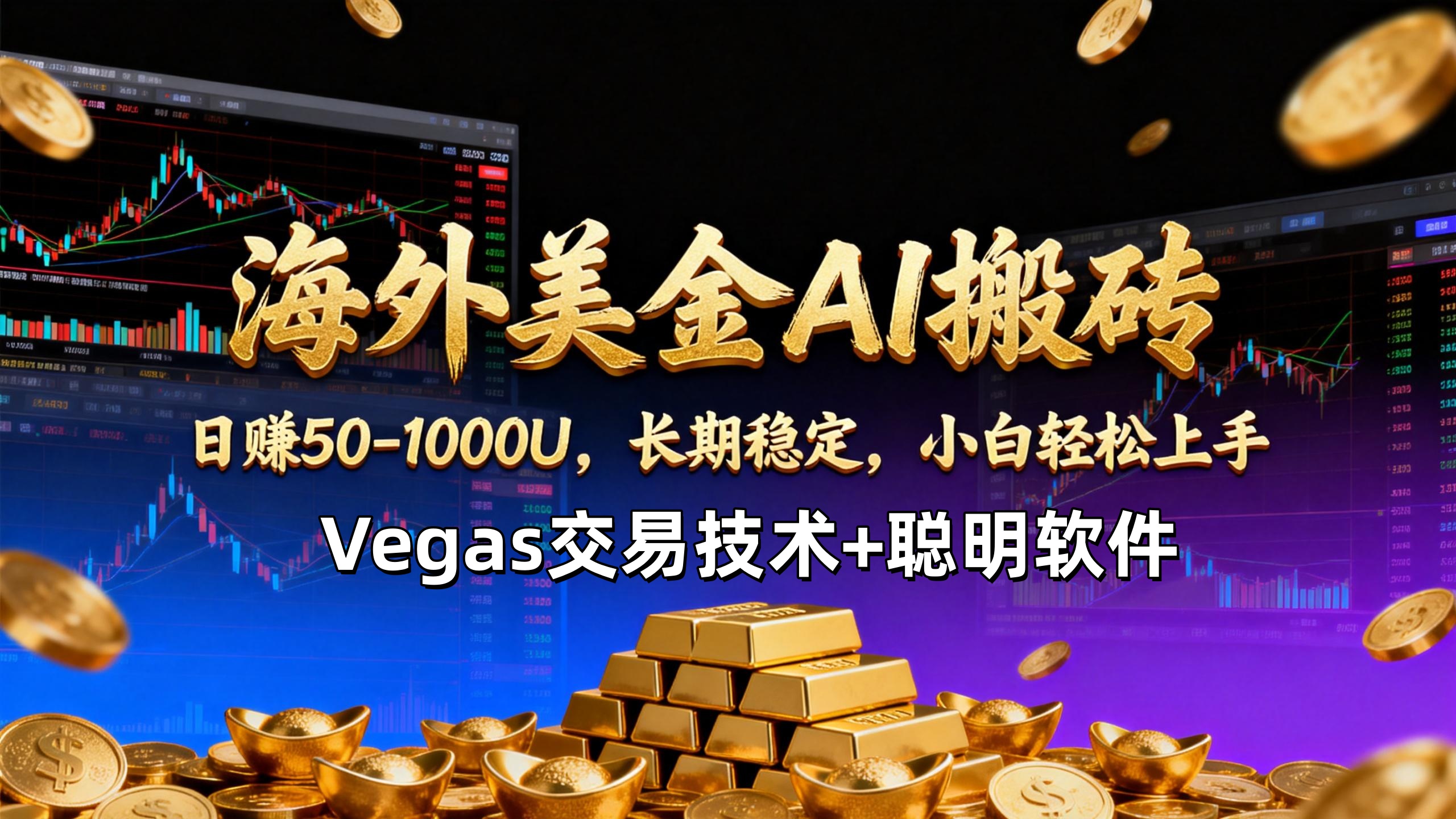 【海外美金AI搬砖】Vegas交易技术+聪明软件，日赚50-1000U，长期稳定，小白轻松上手。-钱途社