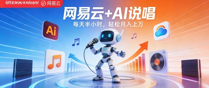 网易云+AI说唱，每天半小时，AI内容创作+流量变现，轻松月入1W-钱途社