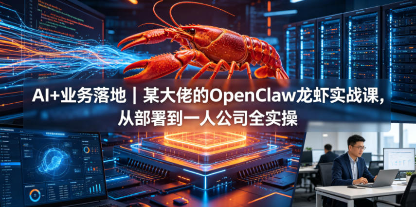 AI+业务落地｜某大佬的OpenClaw小龙虾实战课，从部署到一人公司全实操-钱途社