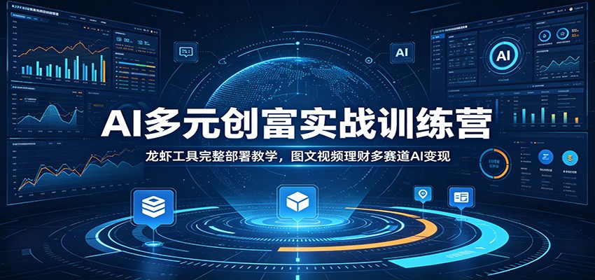 AI多元创富实战训练营：龙虾工具完整部署教学，图文视频理财多赛道AI变现-钱途社