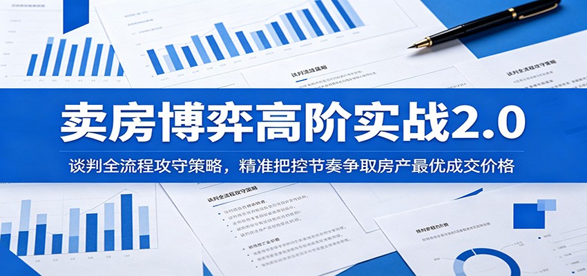 卖房博弈高阶实战2.0：谈判全流程攻守策略，精准把控节奏争取房产最优成交价格-钱途社
