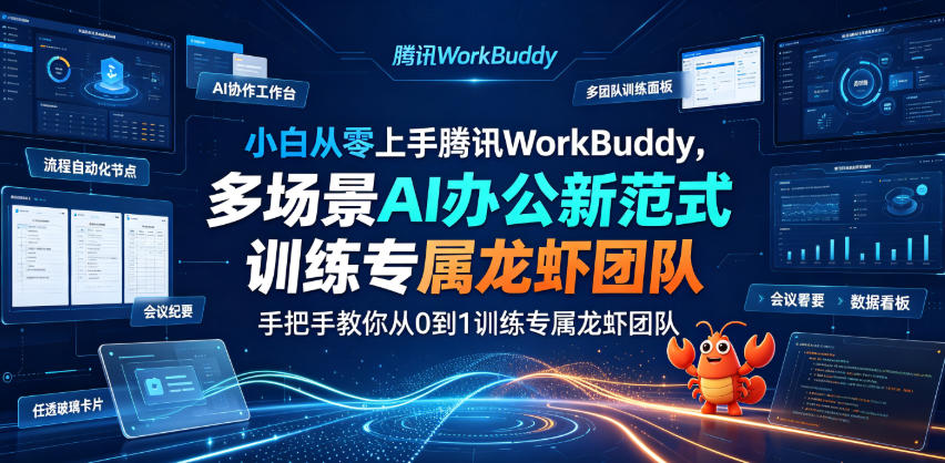 小白从零上手腾讯WorkBuddy，多场景AI办公新范式实战，手把手教你从0到1训练专属龙虾团队-钱途社