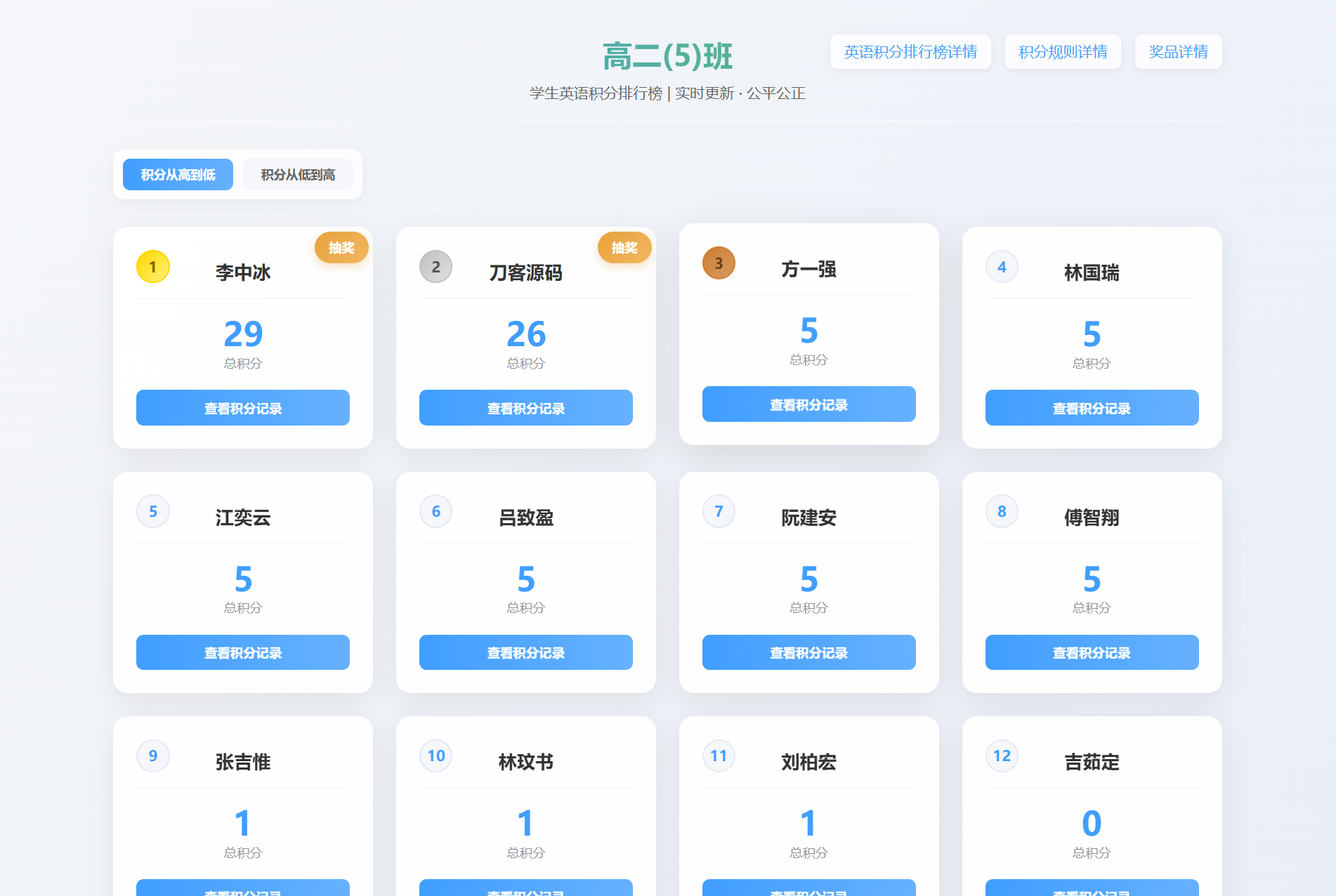 班级学生平时表现记录 积分抽奖系统源码 全开源-钱途社