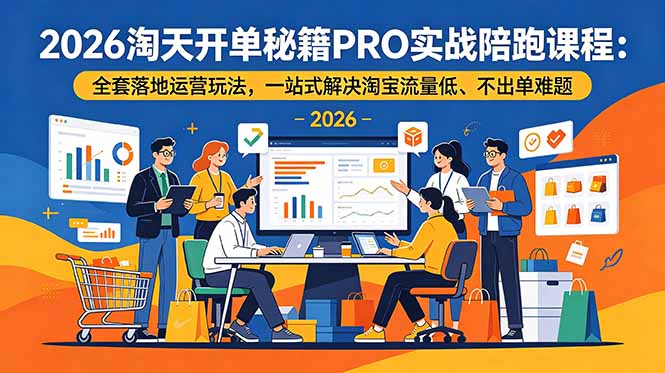 2026淘天开单秘籍PRO实战陪跑课程-更新：全套落地运营玩法，一站式解决淘宝流量低、不出单难题-钱途社