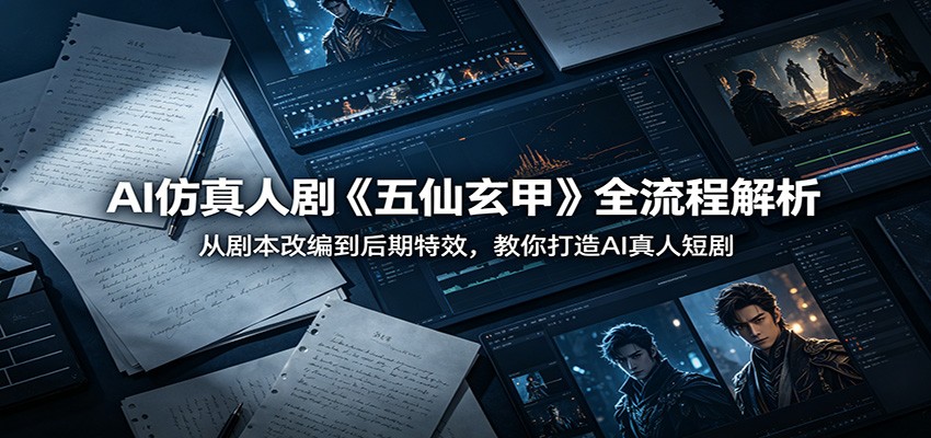 AI仿真人剧《五仙玄甲》全流程解析：从剧本改编到后期特效，教你打造AI真人短剧-钱途社