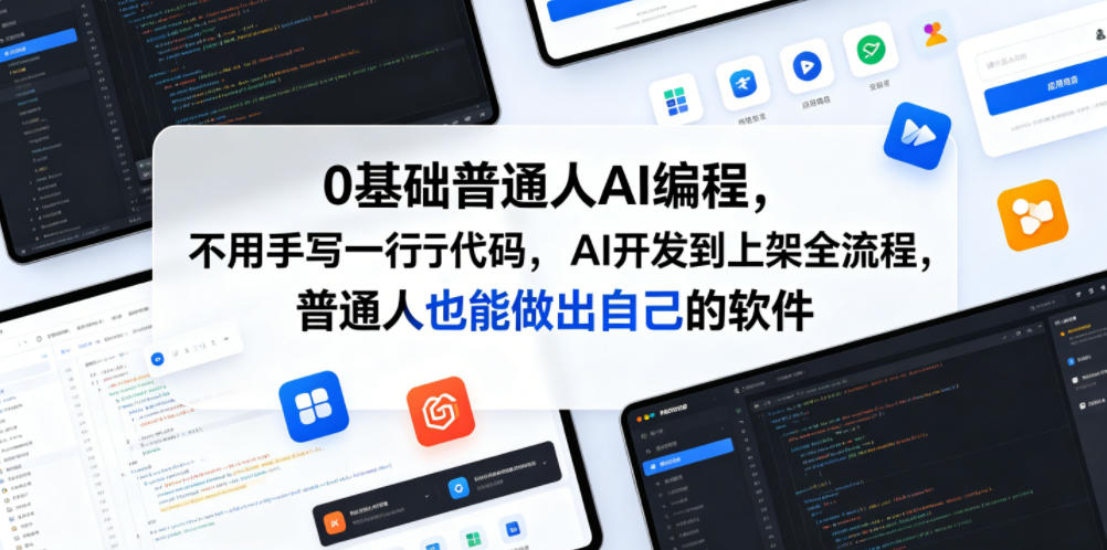 0基础普通人AI编程，不用手写一行代码，AI开发到上架全流程，普通人也能做出自己的软件-钱途社