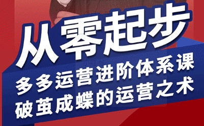 拼多多运营进阶系统课，从零起步，多多运营进阶体系课，破茧成蝶的运营之术-钱途社