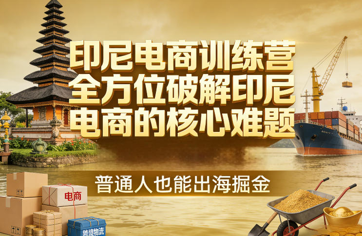 印尼电商训练营，全方位破解印尼电商的核心难题，普通人也能出海掘金-钱途社