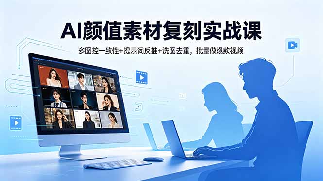 AI颜值素材复刻实战课，多图控一致性+提示词反推+洗图去重，批量做爆款视频-钱途社