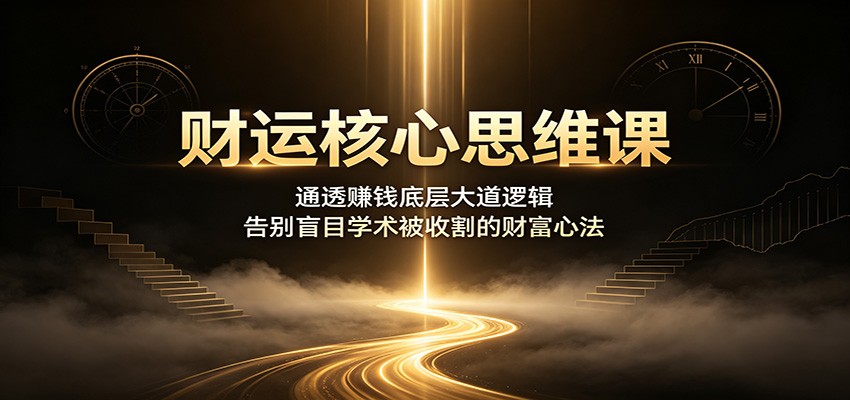 财运核心思维课：通透赚钱底层大道逻辑，告别盲目学术被收割的财富心法-钱途社