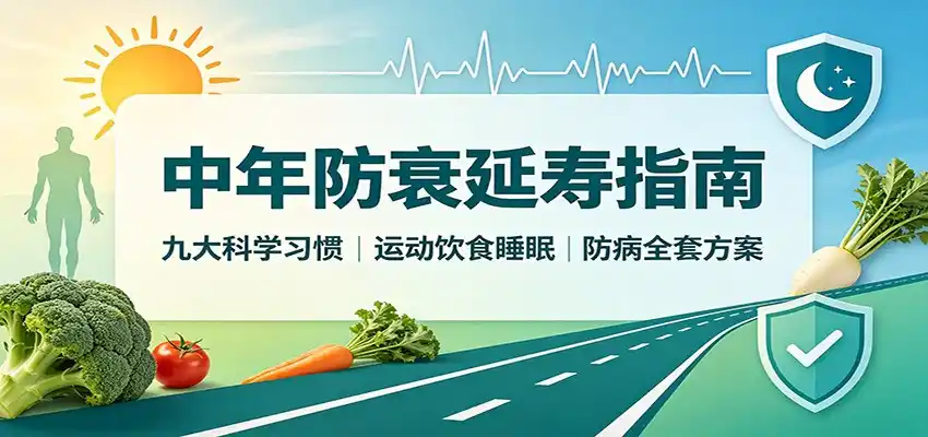 中年防衰延寿指南：九大科学习惯，运动饮食睡眠防病全套方案-钱途社