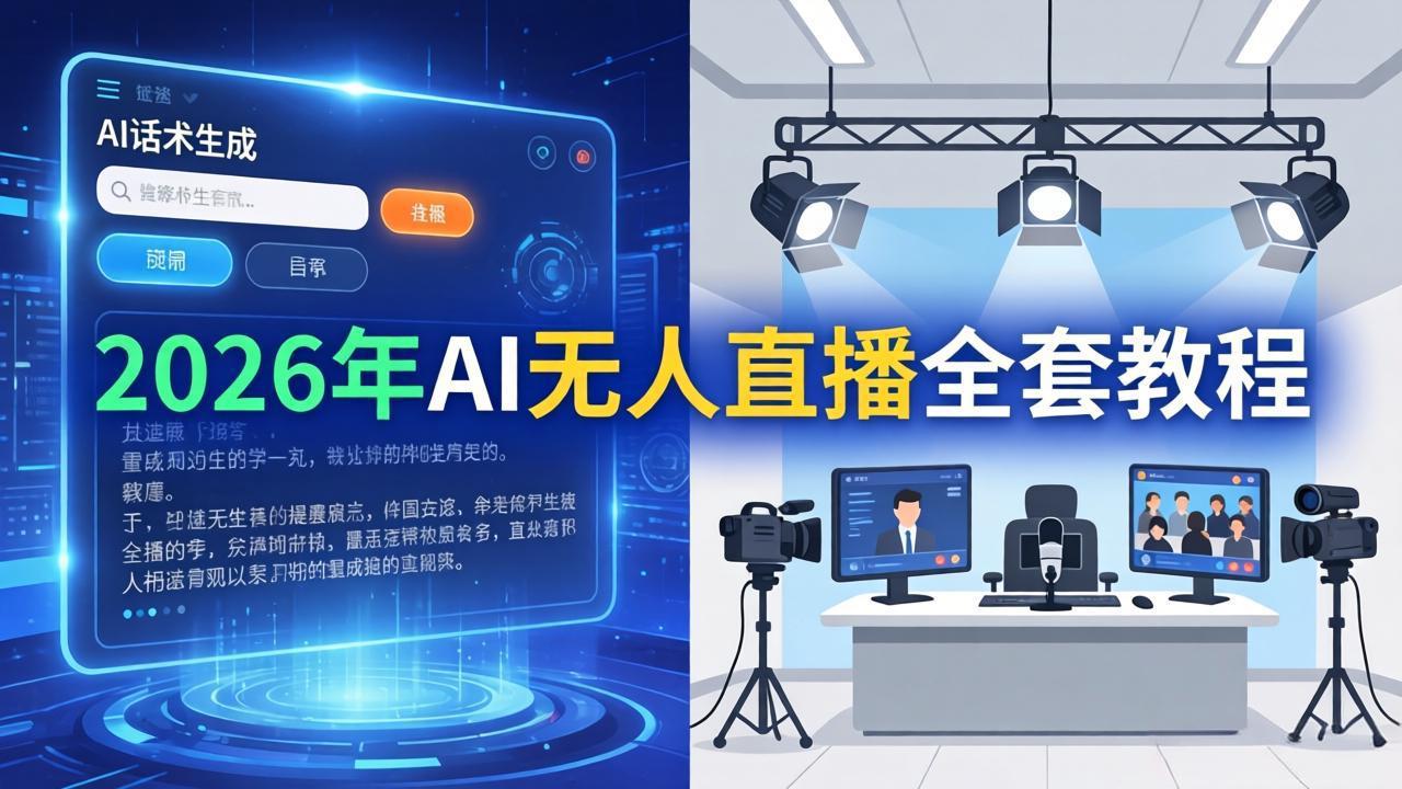 2026年AI无人直播全套教程：OBS安装+软件配置+直播间搭建+话术生成+一键开播实操-钱途社