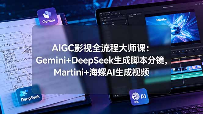 AIGC影视全流程大师课：Gemini+DeepSeek生成脚本分镜，Martini+海螺AI生成视频-钱途社